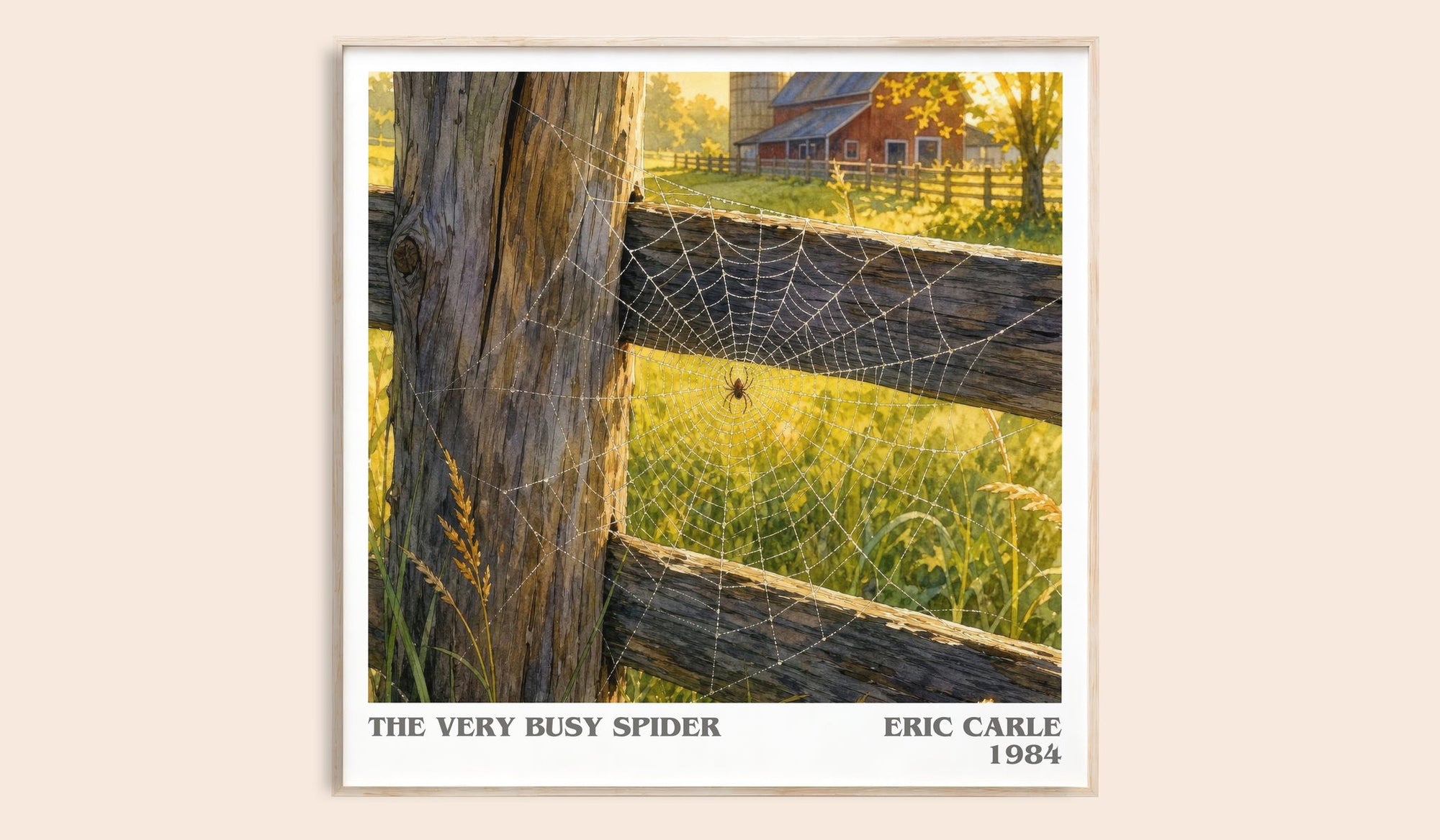 The Very Busy Spider literary book poster by Eric Carle – framed literary art print