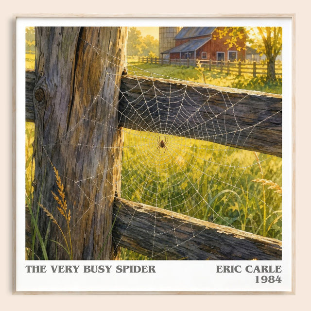 The Very Busy Spider Literary Art Print by Eric Carle