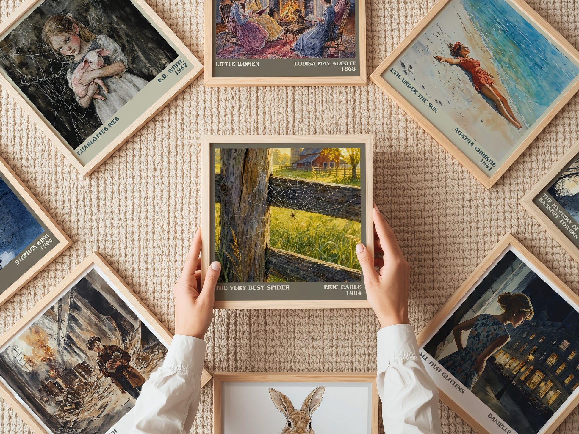 The Very Busy Spider literary book poster framed on wall – childrens wall art