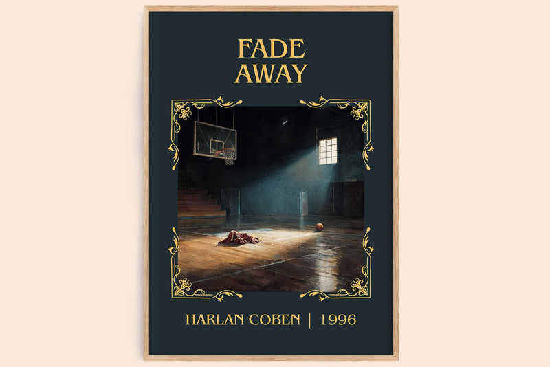 Fade Away classic book art book poster by Harlan Coben – framed literary art print