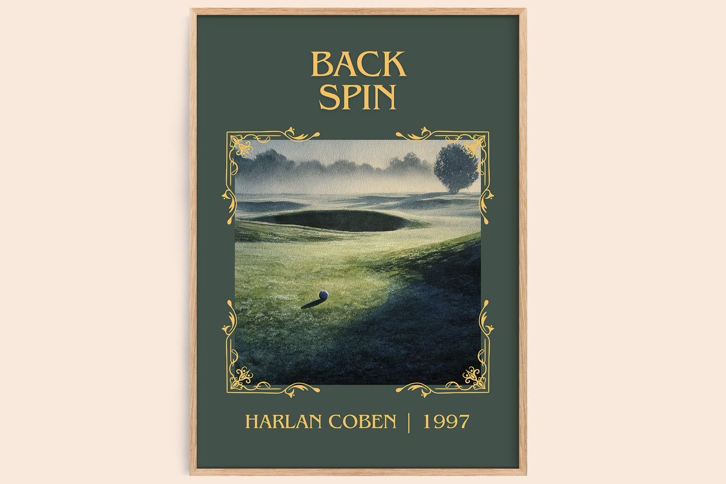 Back Spin classic book art book poster by Harlan Coben – framed literary art print
