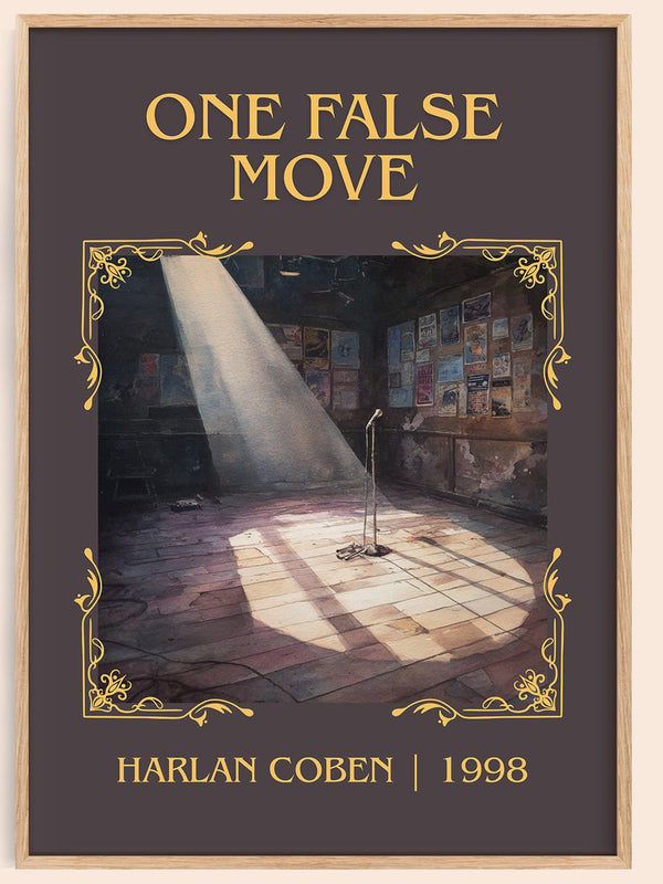 One False Move classic book art book poster by Harlan Coben – framed literary art print