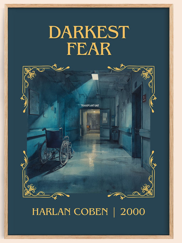 Darkest Fear classic book art book poster by Harlan Coben – framed literary art print