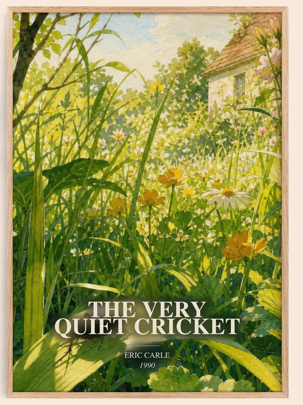 The Very Quiet Cricket watercolour book poster by Eric Carle – framed literary art print