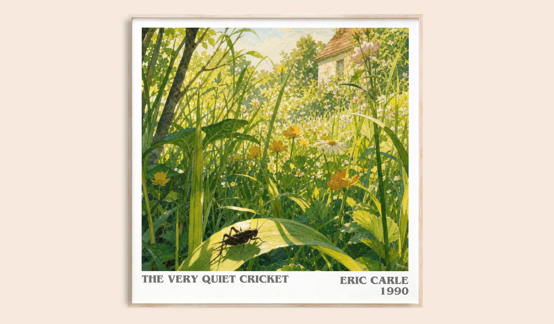 The Very Quiet Cricket literary book poster by Eric Carle – framed literary art print