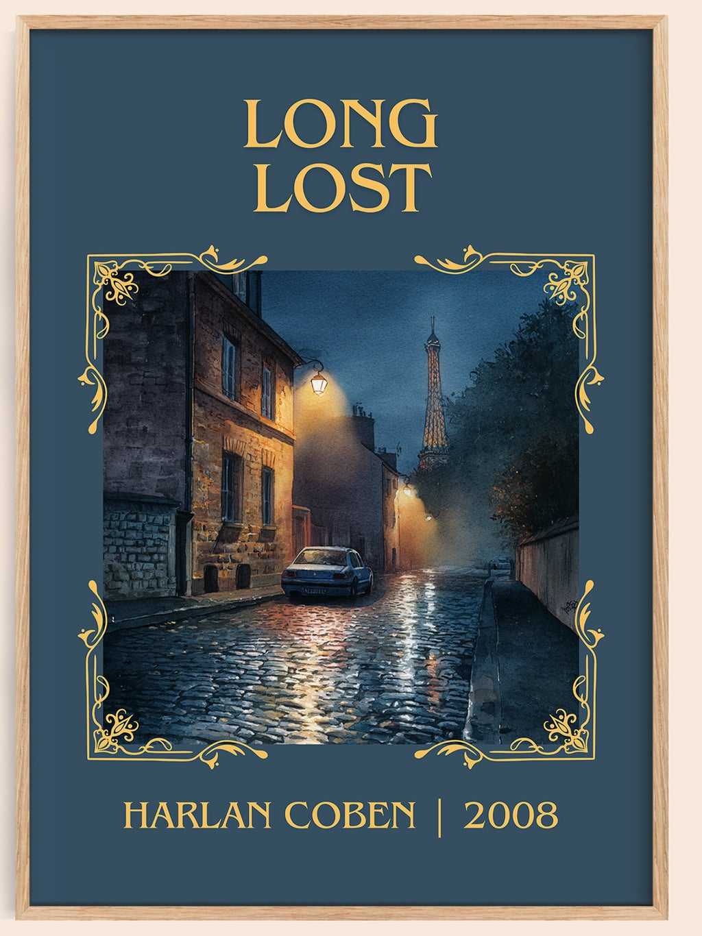 Long Lost classic book art book poster by Harlan Coben – framed literary art print
