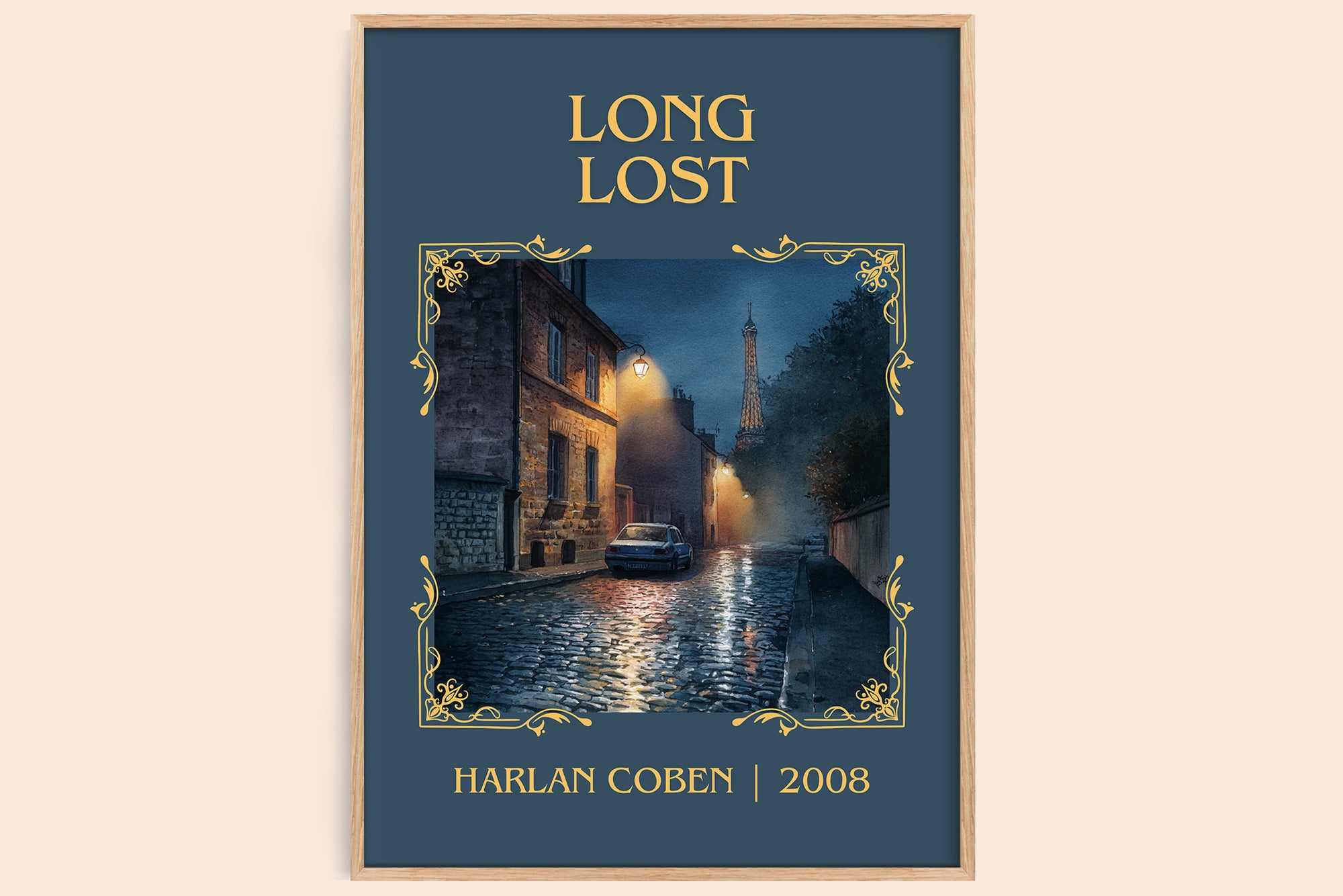 Long Lost classic book art book poster by Harlan Coben – framed literary art print