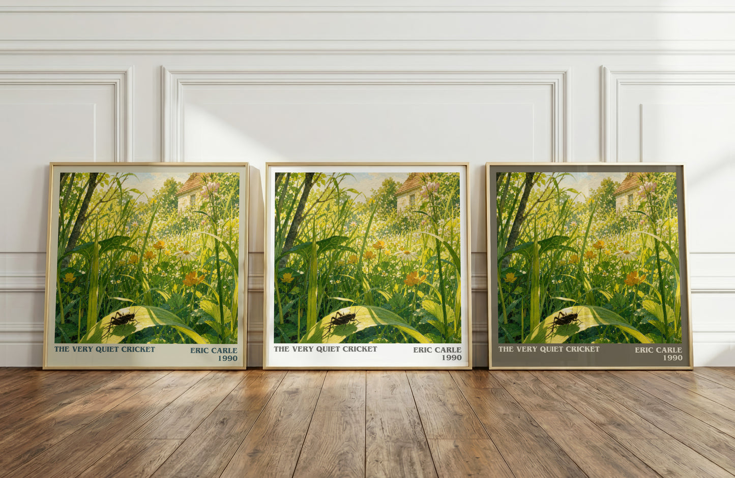 The Very Quiet Cricket literary art print colour and style options – Eric Carle book art