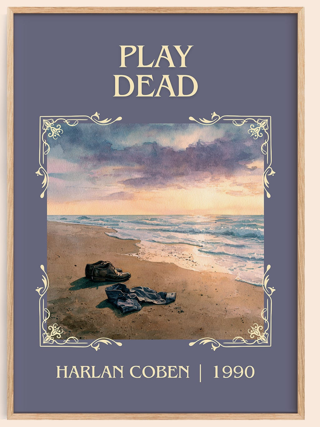 Play Dead classic book art book poster by Harlan Coben – framed literary art print