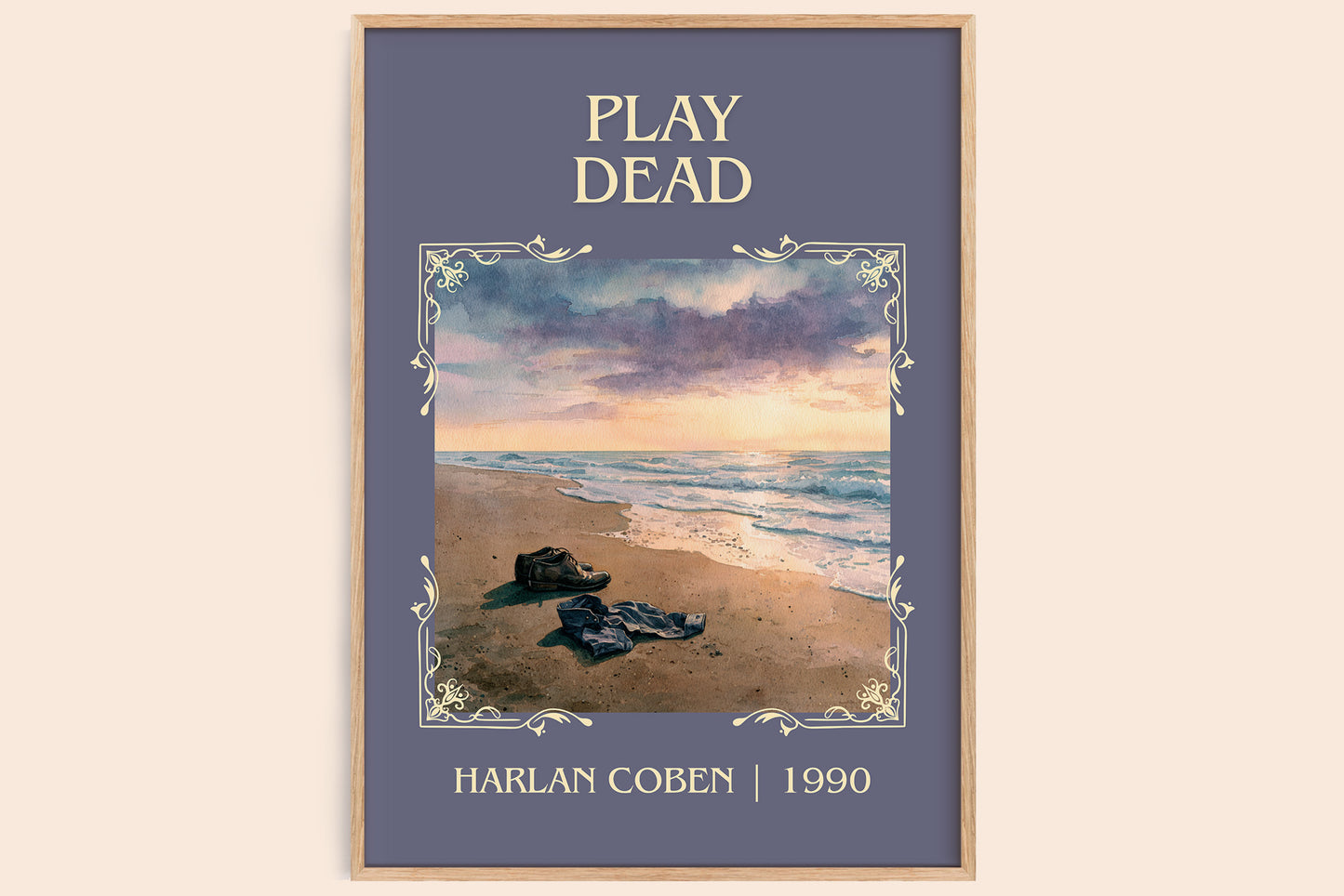 Play Dead classic book art book poster by Harlan Coben – framed literary art print