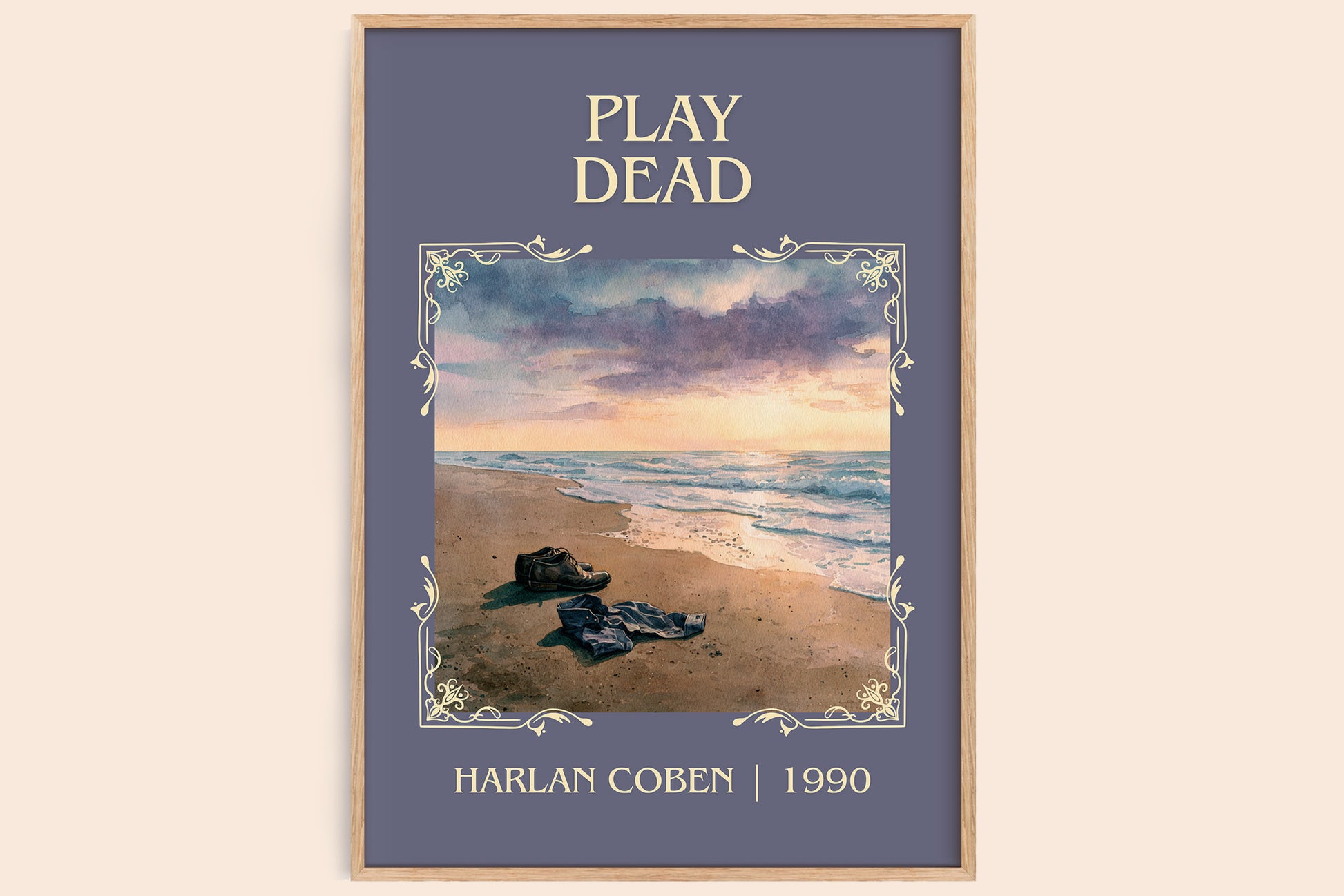 Play Dead classic book art book poster by Harlan Coben – framed literary art print