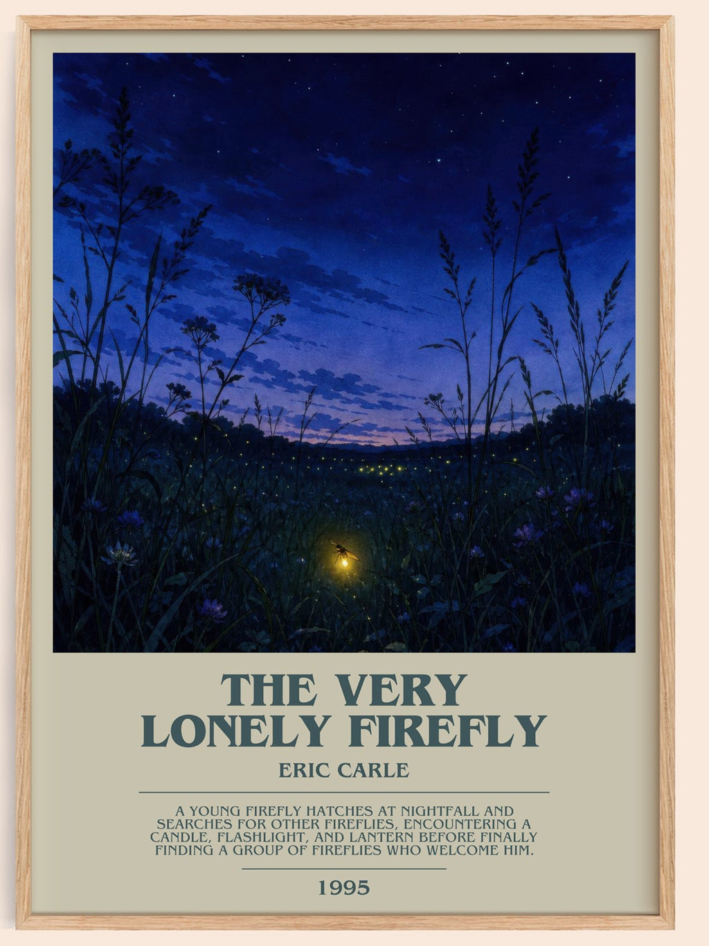 The Very Lonely Firefly bookish book poster by Eric Carle – framed literary art print