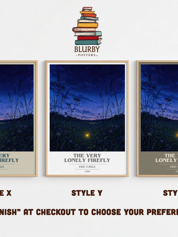 The Very Lonely Firefly book cover print in frame leaning in hallway – childrens wall art
