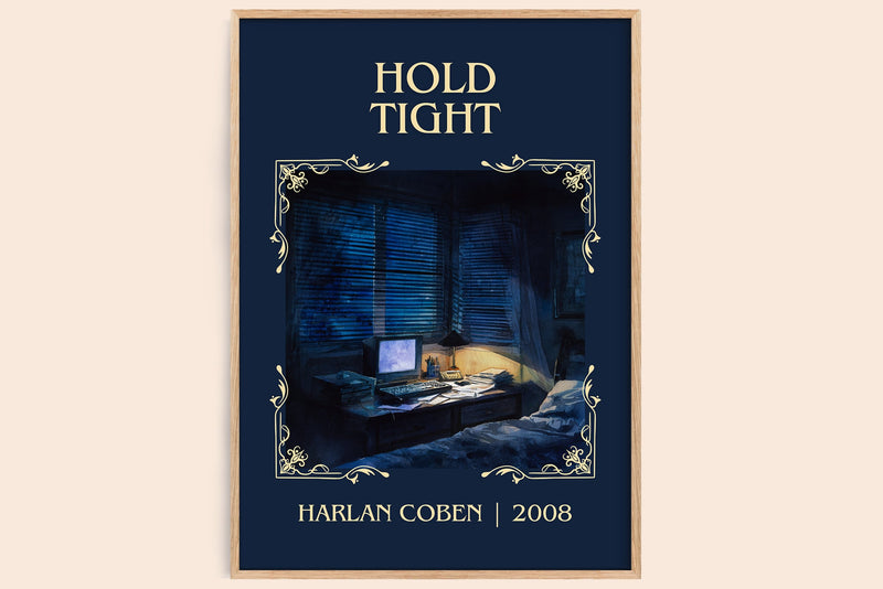 Hold Tight classic book art book poster by Harlan Coben – framed literary art print
