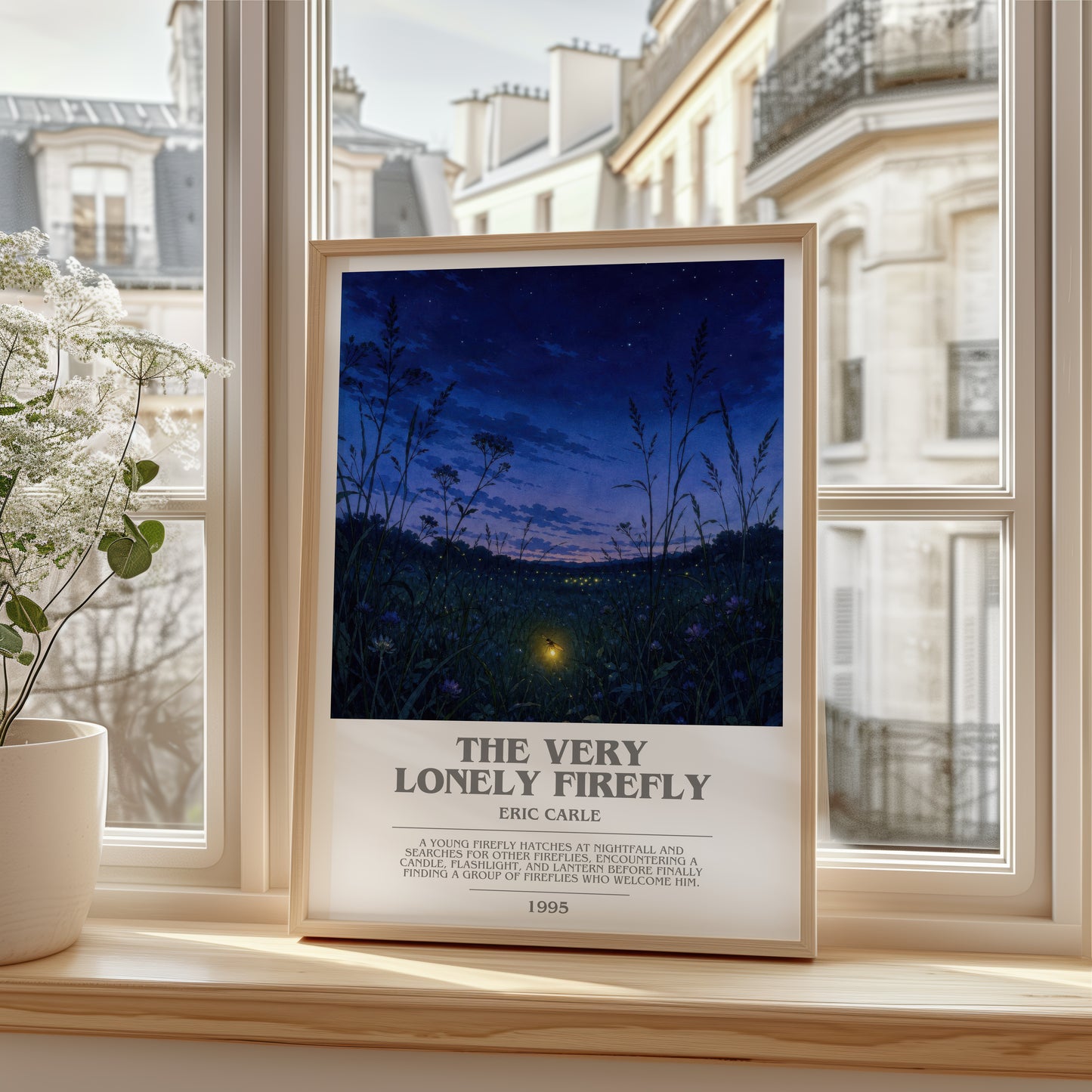 The Very Lonely Firefly bookish poster colour and style options – Eric Carle book art