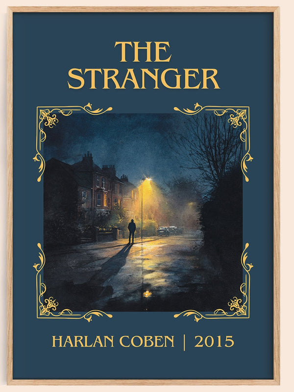 The Stranger classic book art book poster by Harlan Coben – framed literary art print
