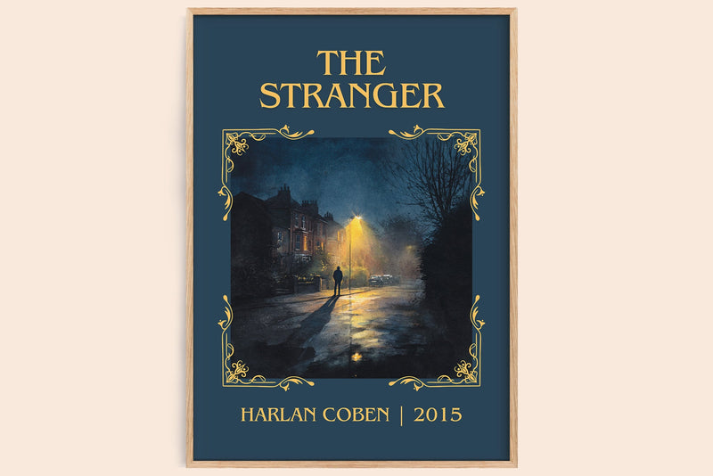 The Stranger classic book art book poster by Harlan Coben – framed literary art print