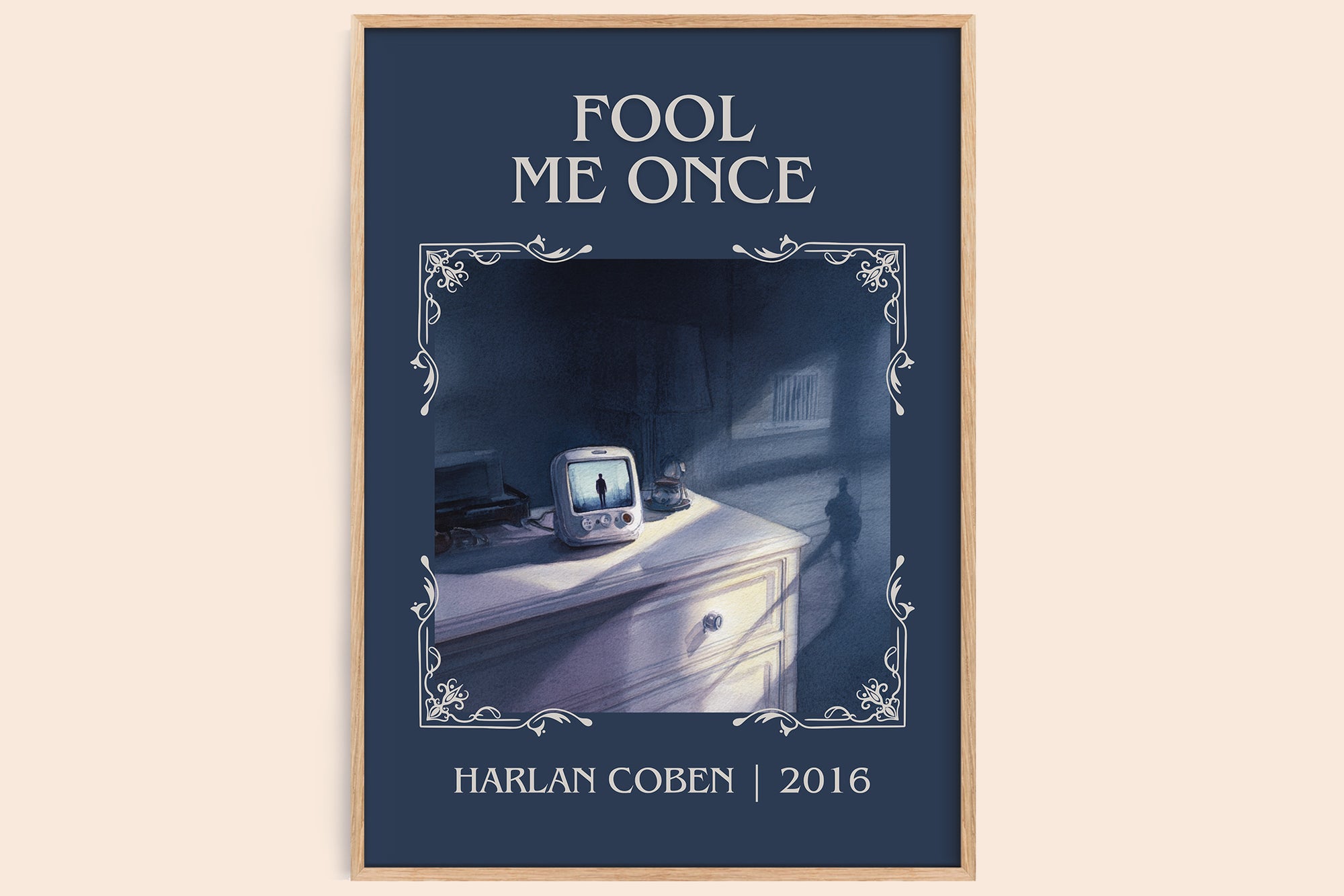 Fool Me Once classic book art book poster by Harlan Coben – framed literary art print
