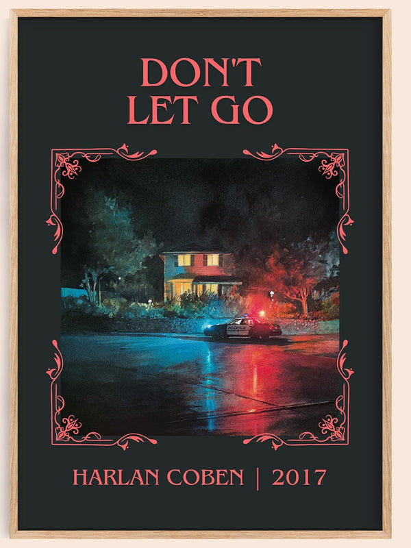 Don't Let Go classic book art book poster by Harlan Coben – framed literary art print