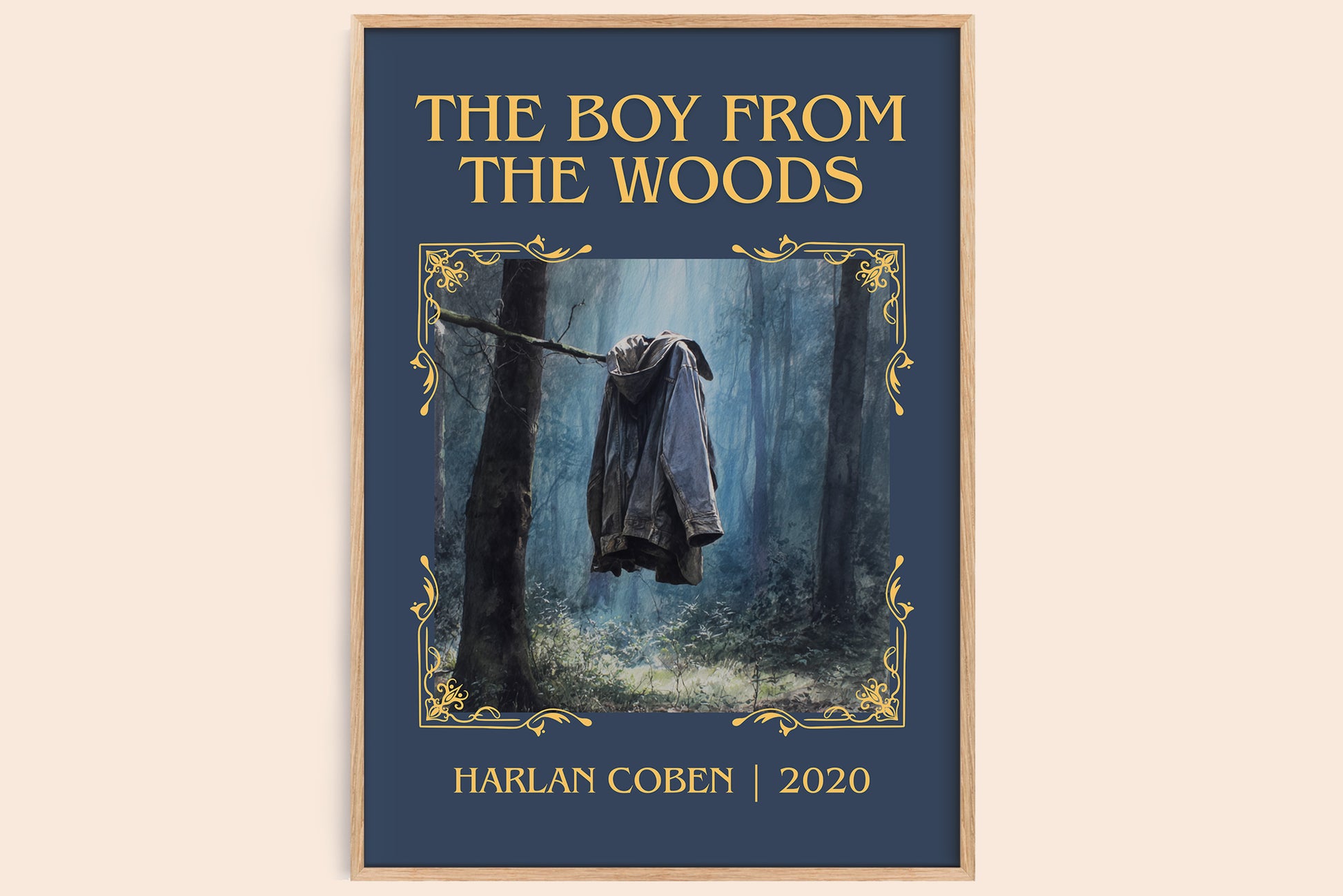 The Boy from the Woods classic book art book poster by Harlan Coben – framed literary art print