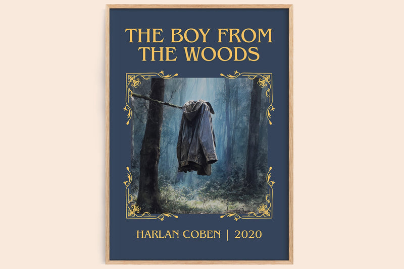 The Boy from the Woods classic book art book poster by Harlan Coben – framed literary art print