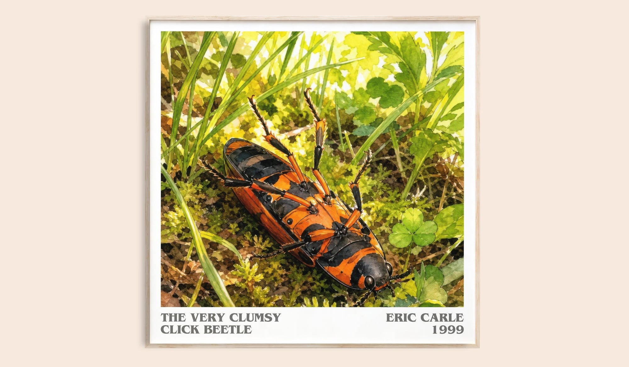 The Very Clumsy Click Beetle literary book poster by Eric Carle – framed literary art print