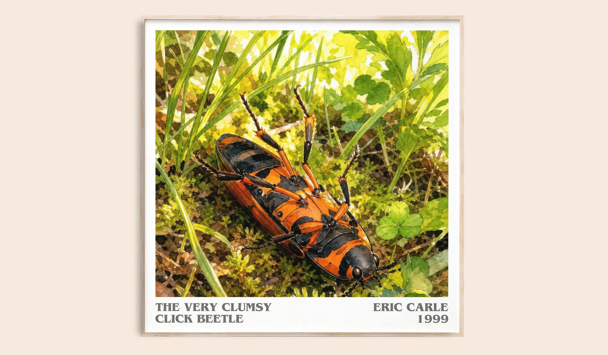 The Very Clumsy Click Beetle literary book poster by Eric Carle – framed literary art print