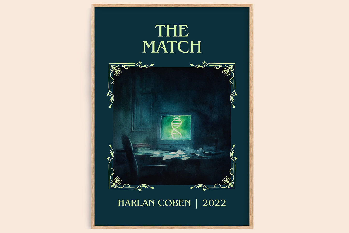 The Match classic book art book poster by Harlan Coben – framed literary art print