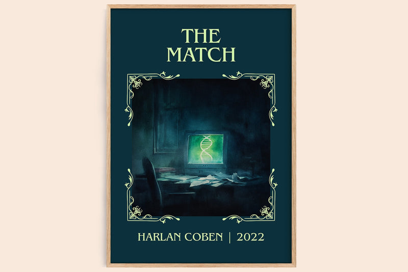 The Match classic book art book poster by Harlan Coben – framed literary art print