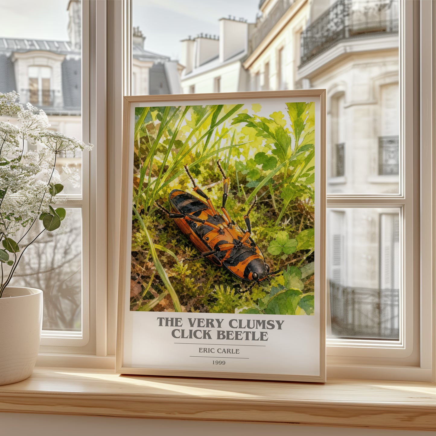 The Very Clumsy Click Beetle book cover poster colour and style options – Eric Carle book art