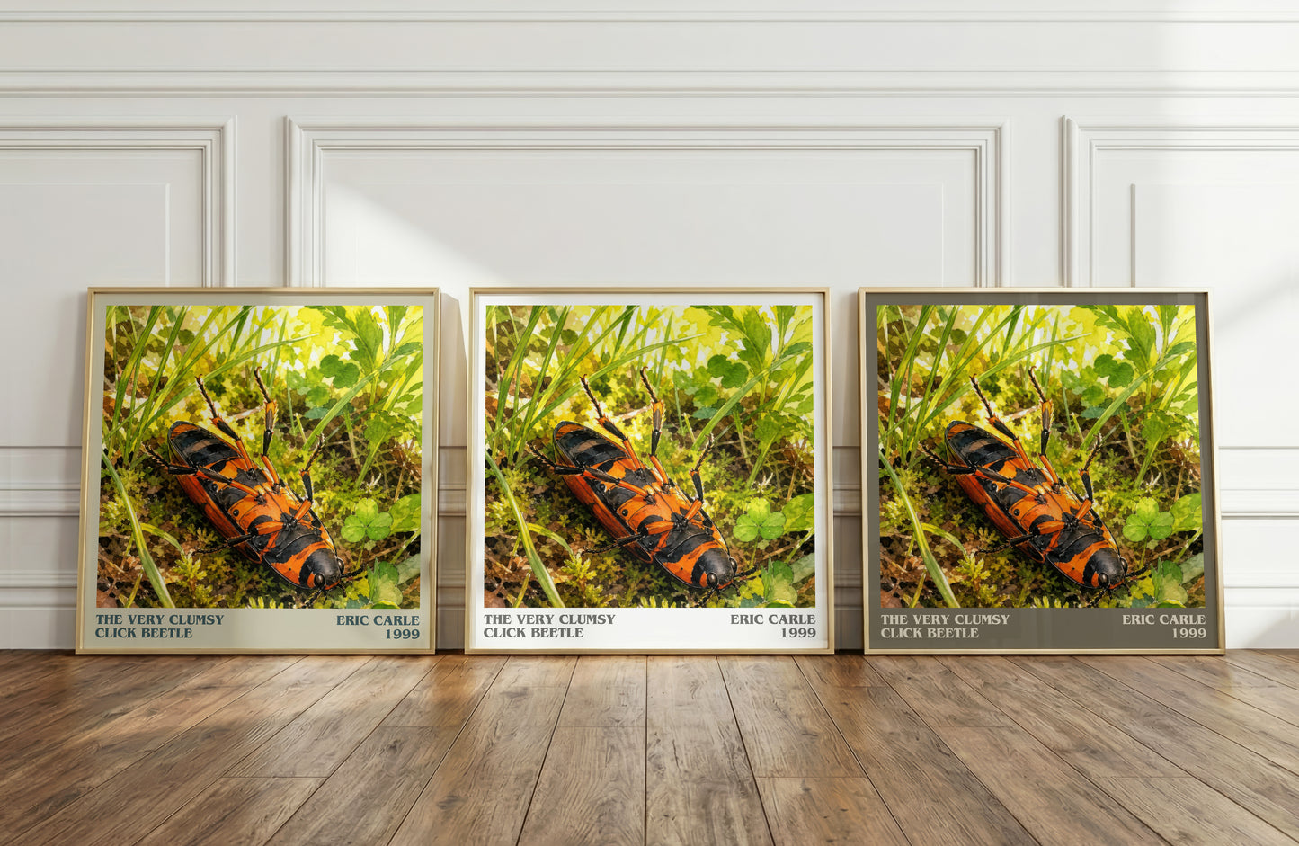 The Very Clumsy Click Beetle literary art print colour and style options – Eric Carle book art