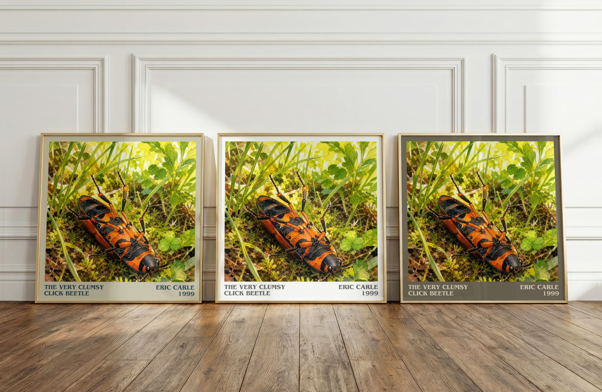 The Very Clumsy Click Beetle literary art print colour and style options – Eric Carle book art