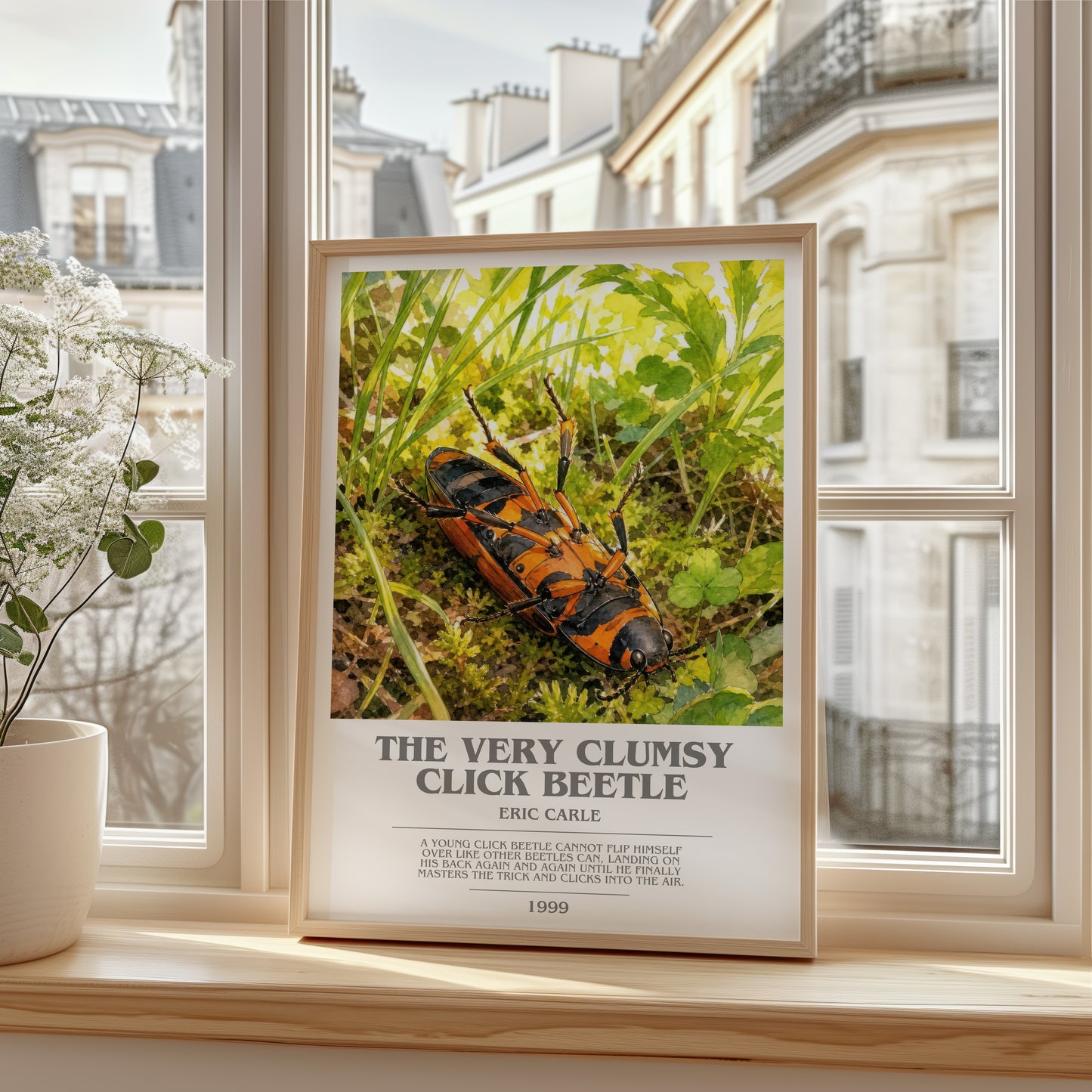 The Very Clumsy Click Beetle bookish poster colour and style options – Eric Carle book art