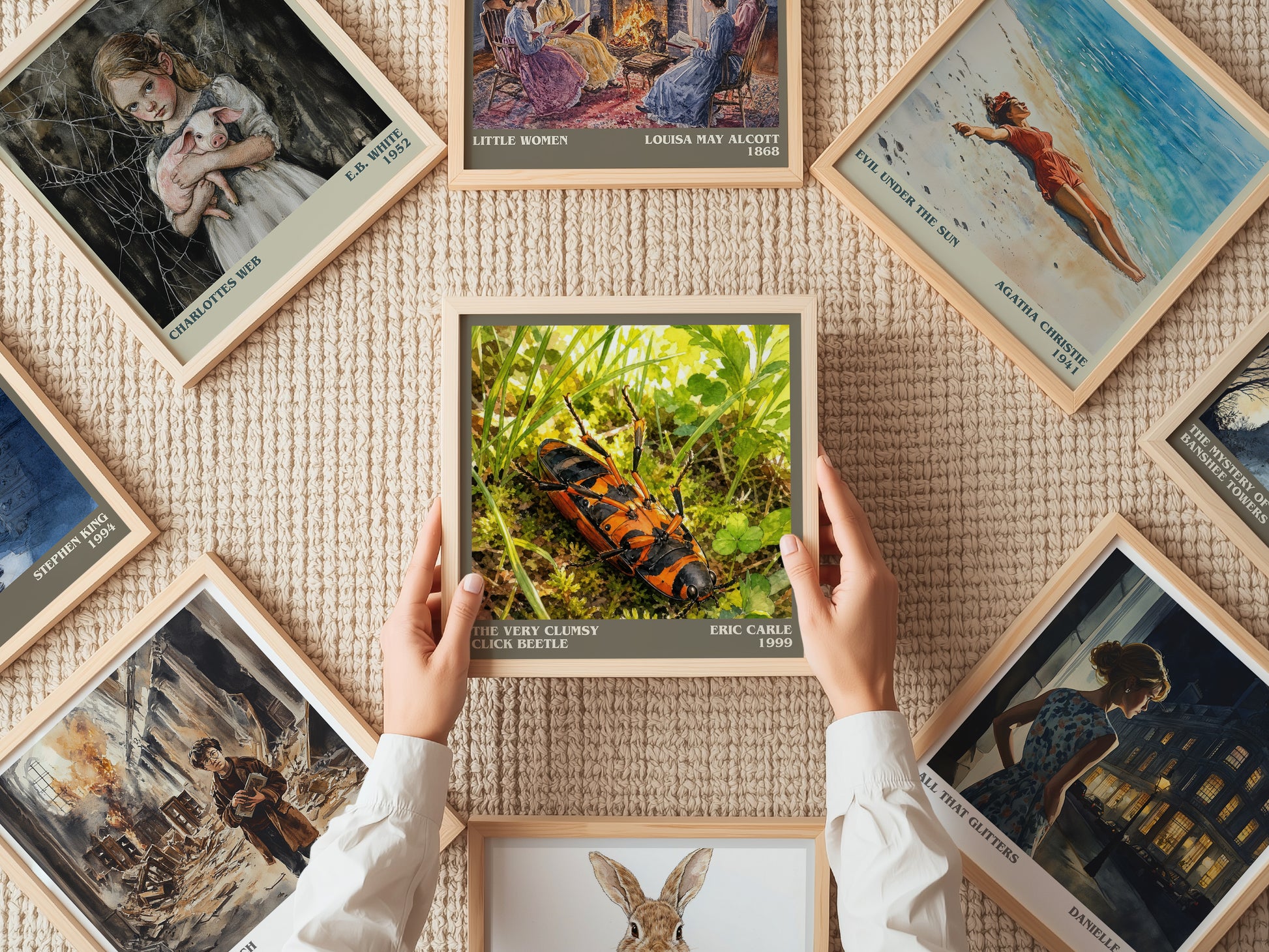 The Very Clumsy Click Beetle literary book poster framed on wall – childrens wall art