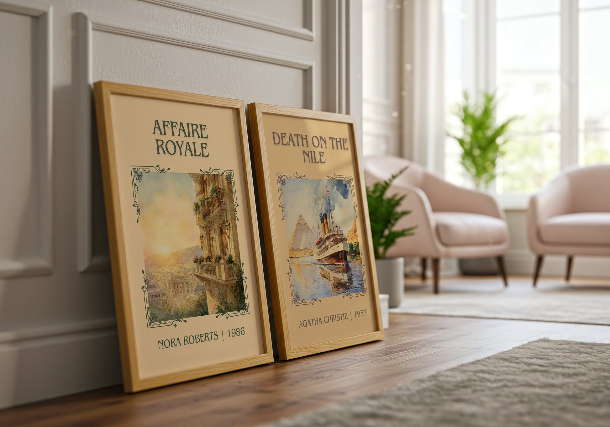 Affaire Royale classic book art print framed by window – literary home decor