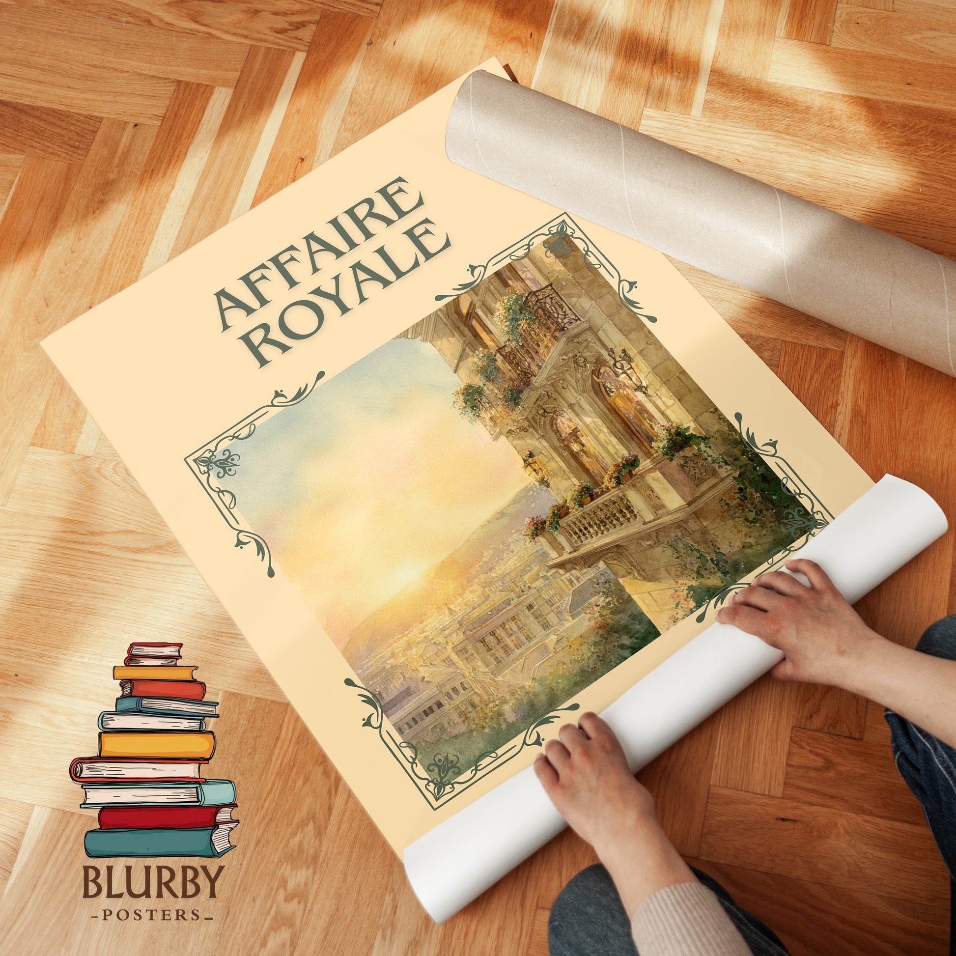 Affaire Royale classic book art print on bookshelf – Nora Roberts fan gift
