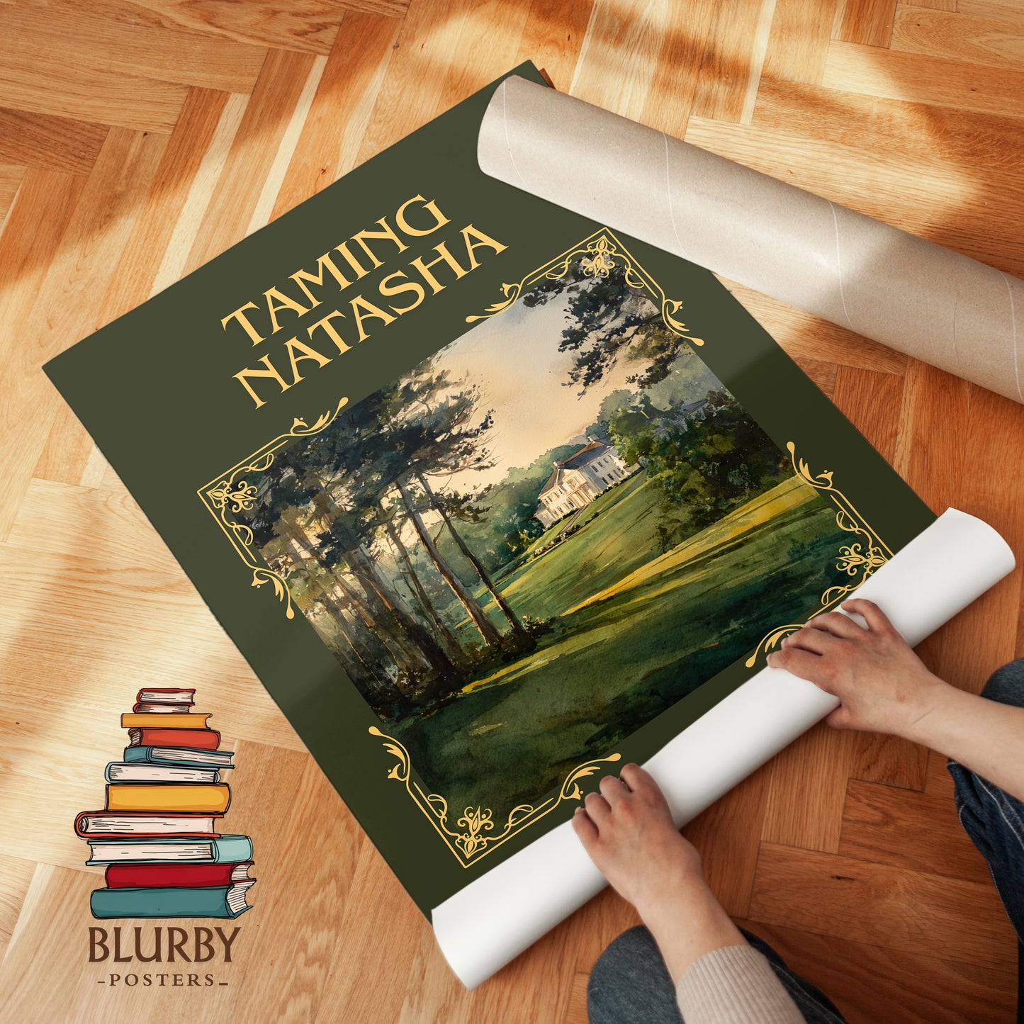 Taming Natasha classic book art print on bookshelf – Nora Roberts fan gift