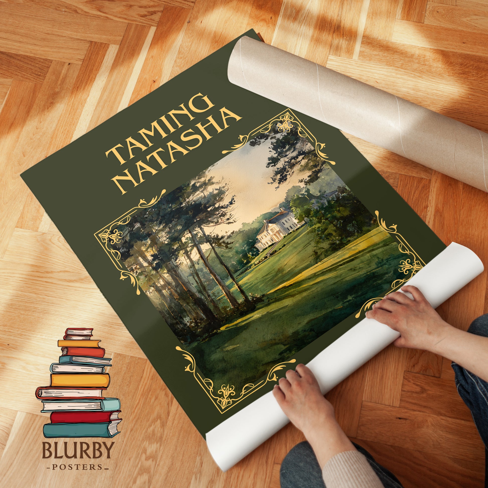 Taming Natasha classic book art print on bookshelf – Nora Roberts fan gift