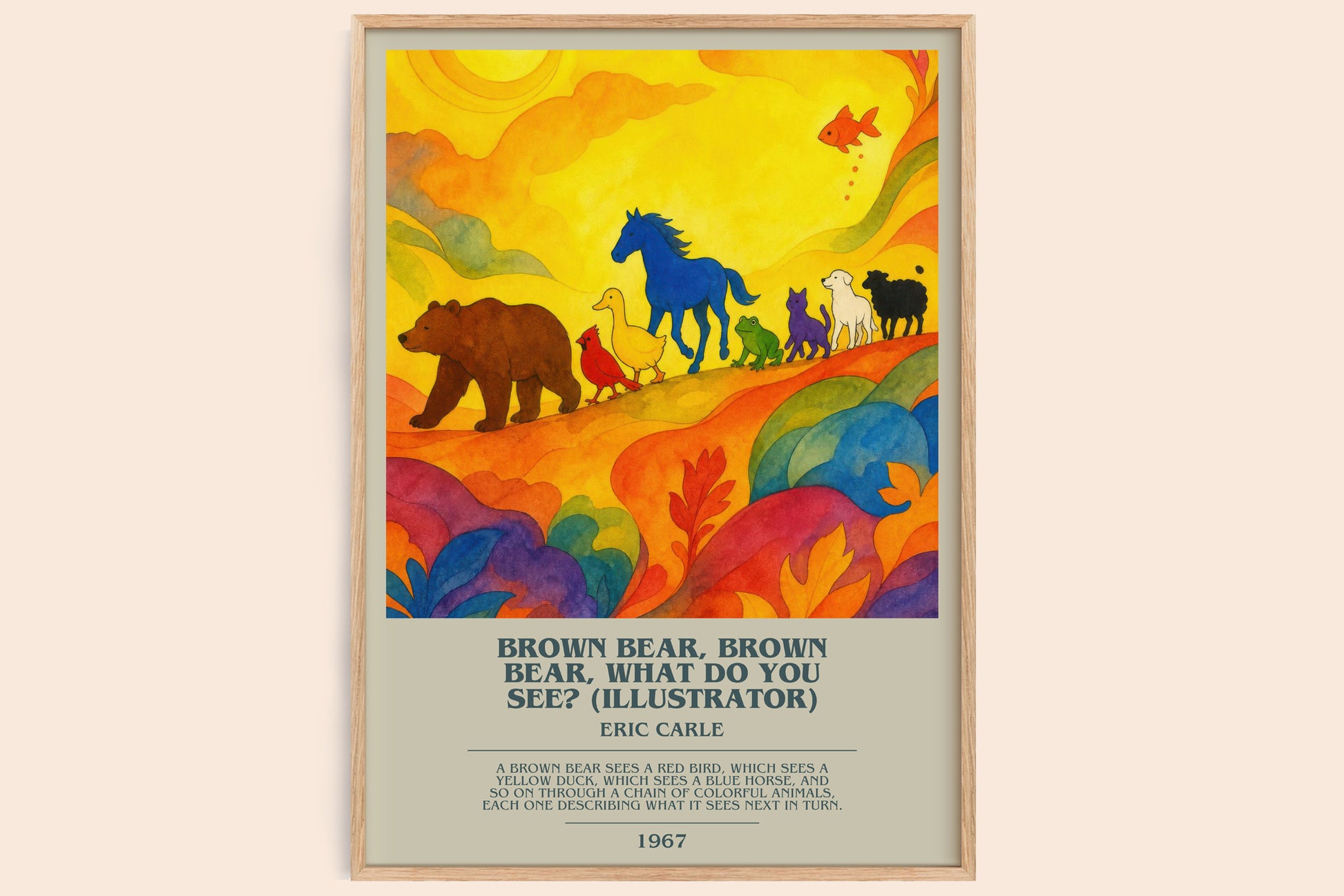 Brown Bear, Brown Bear, What Do You See? (Illustrator) bookish book poster by Eric Carle – framed literary art print