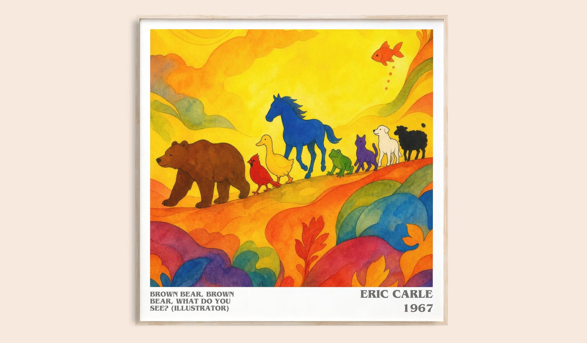 Brown Bear, Brown Bear, What Do You See? (Illustrator) literary book poster by Eric Carle – framed literary art print