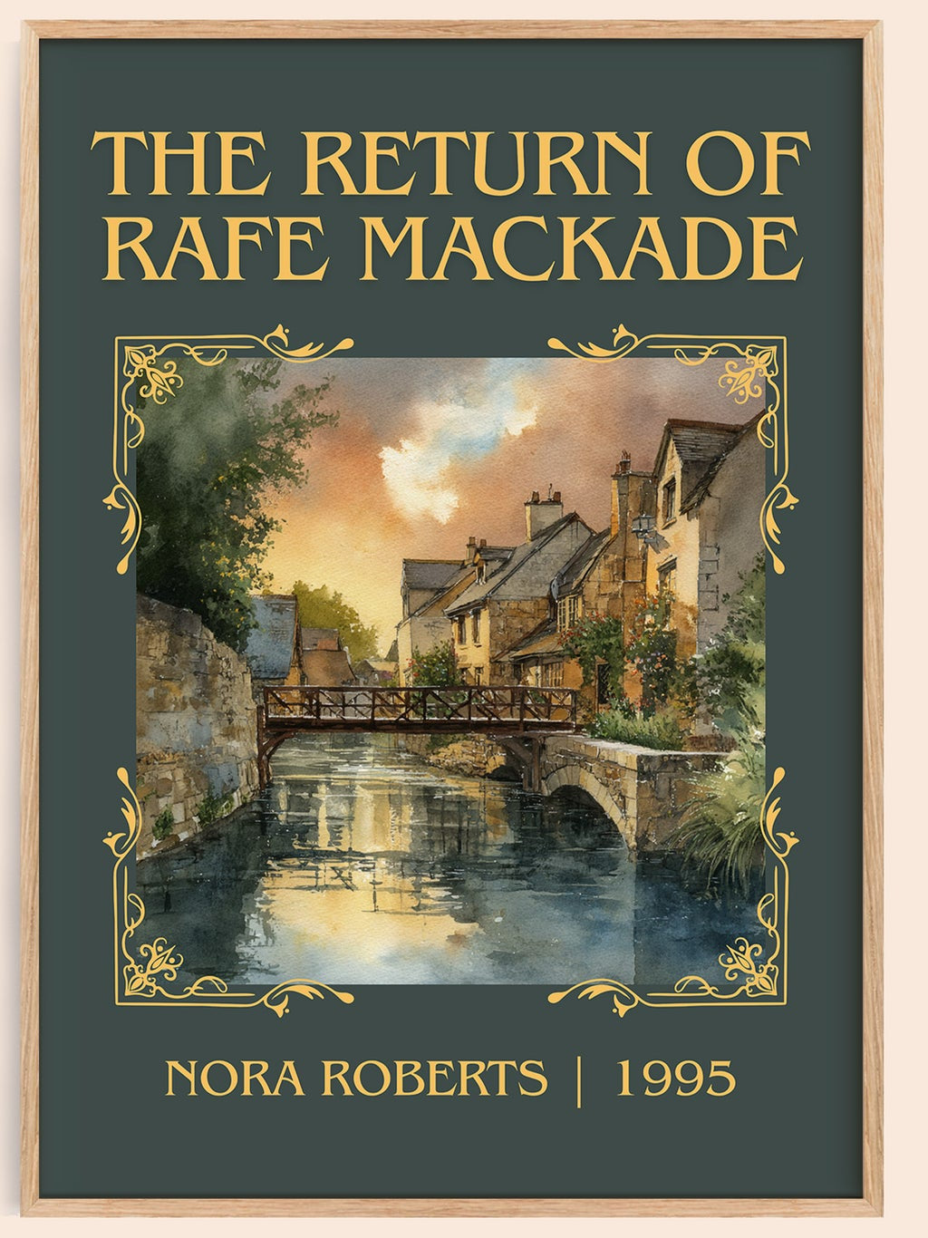 The Return of Rafe MacKade classic book art book poster by Nora Roberts – framed literary art print