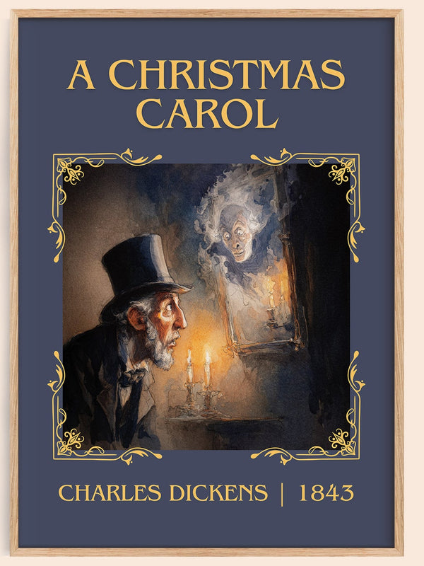 A Christmas Carol classic book art book poster by Charles Dickens – framed literary art print