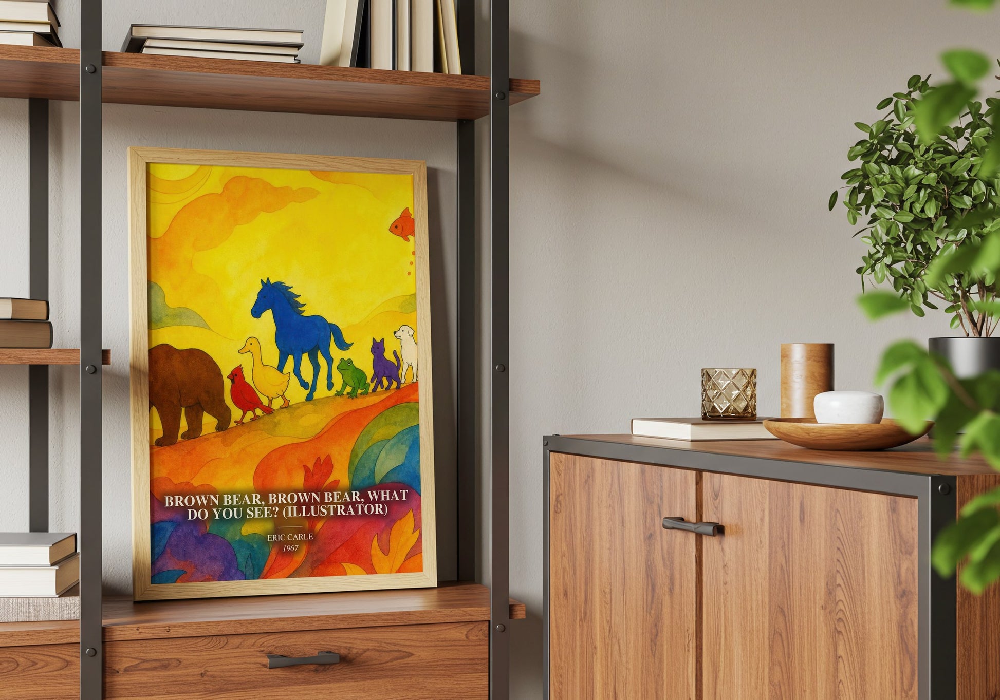 Brown Bear, Brown Bear, What Do You See? (Illustrator) book watercolour illustration paper finish options – matte satin gloss