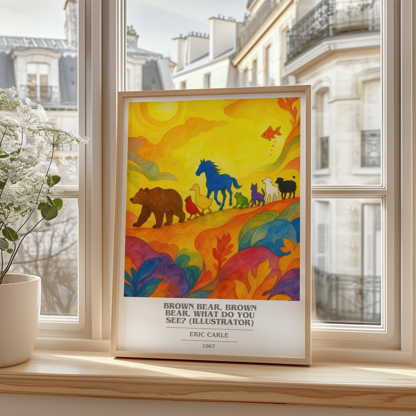 Brown Bear, Brown Bear, What Do You See? (Illustrator) book cover poster colour and style options – Eric Carle book art