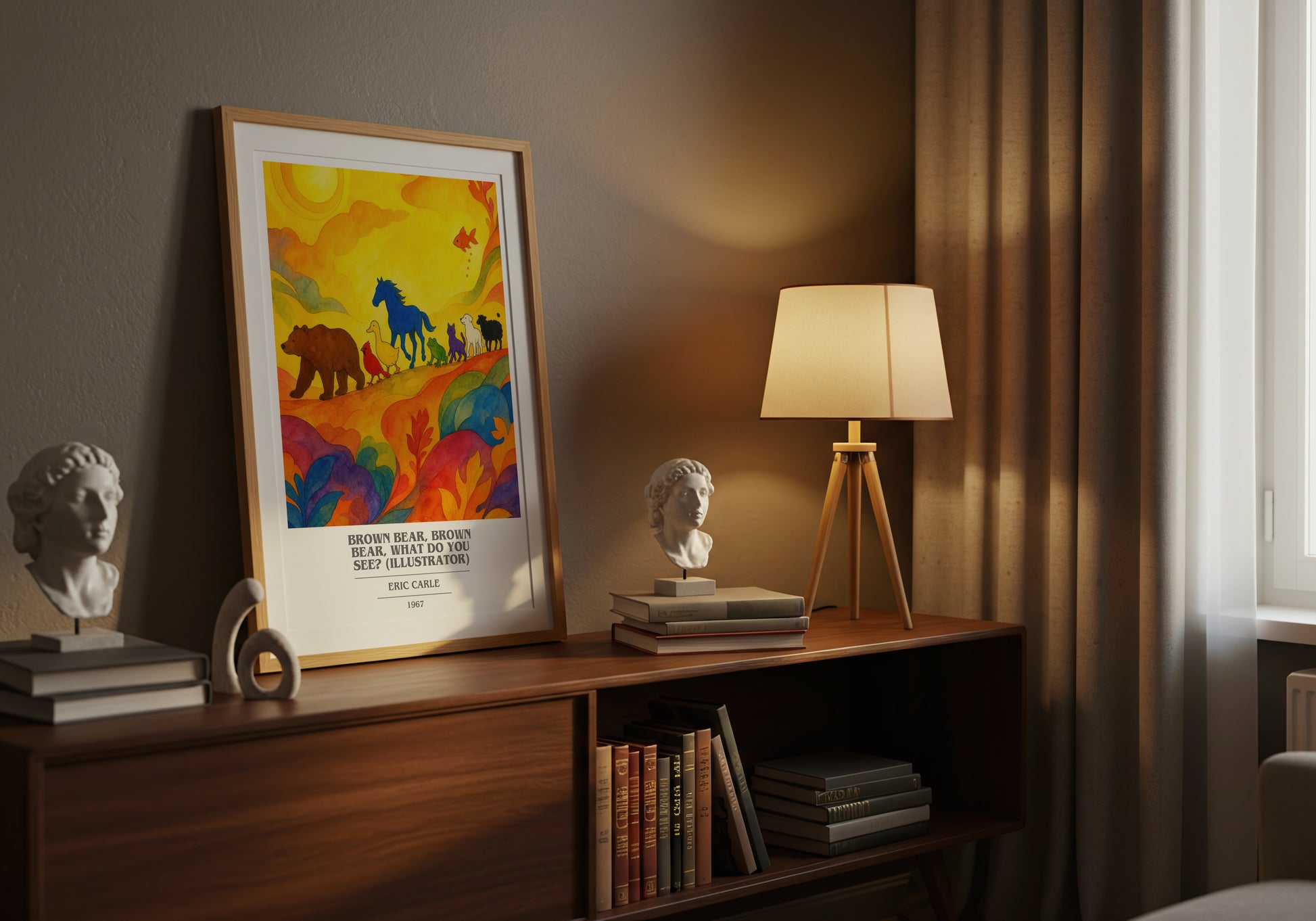 Brown Bear, Brown Bear, What Do You See? (Illustrator) book cover book poster framed on wall – childrens wall art