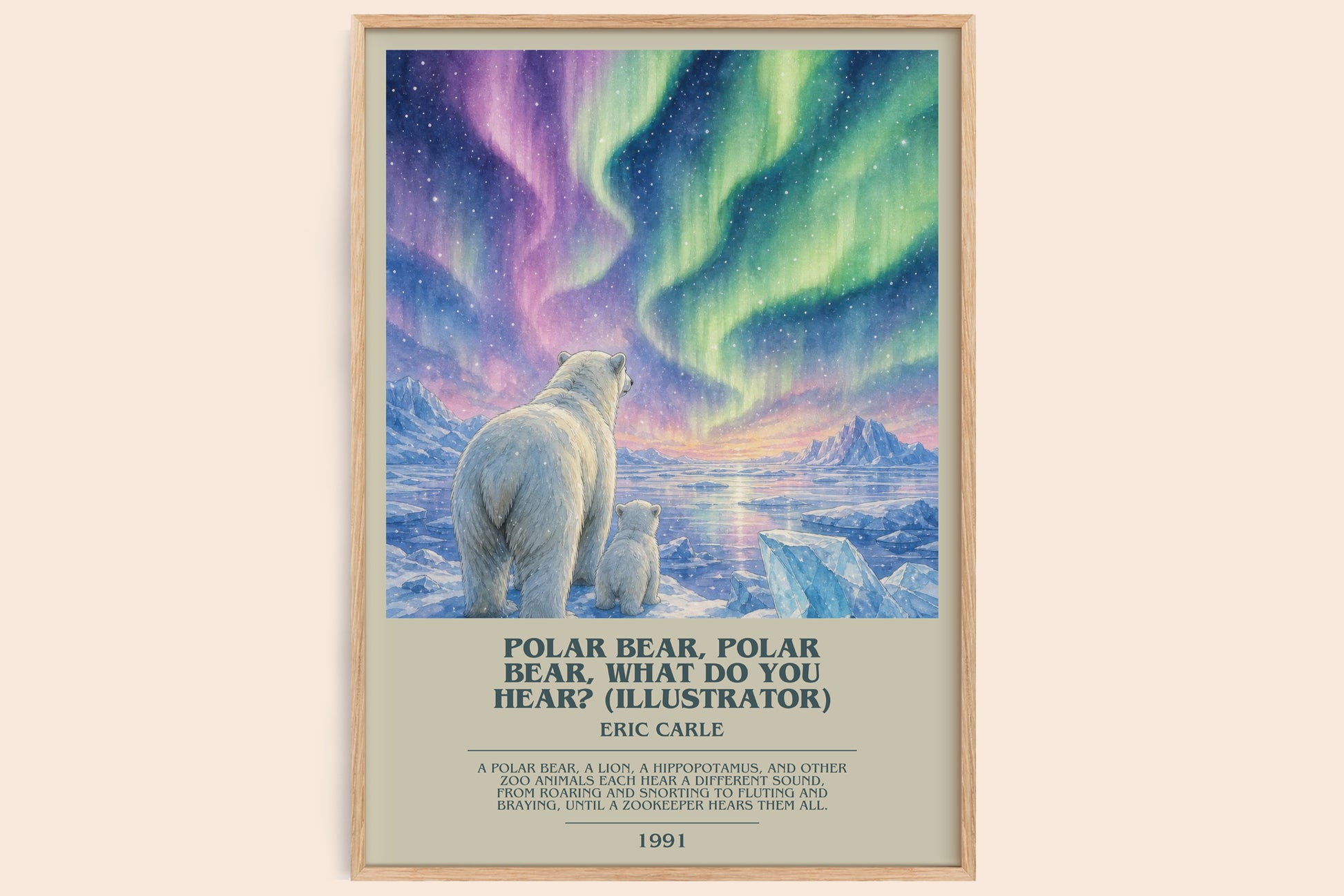 Polar Bear, Polar Bear, What Do You Hear? (Illustrator) bookish book poster by Eric Carle – framed literary art print