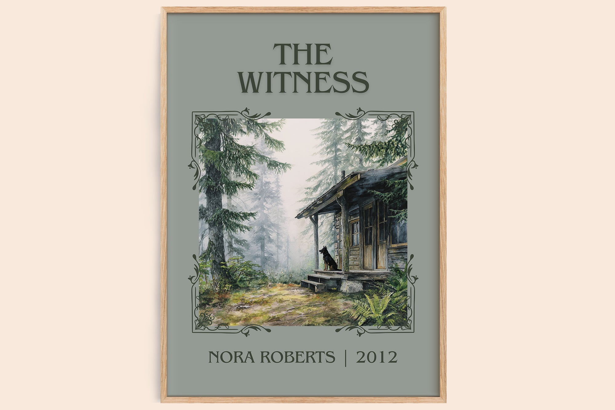The Witness classic book art book poster by Nora Roberts – framed literary art print