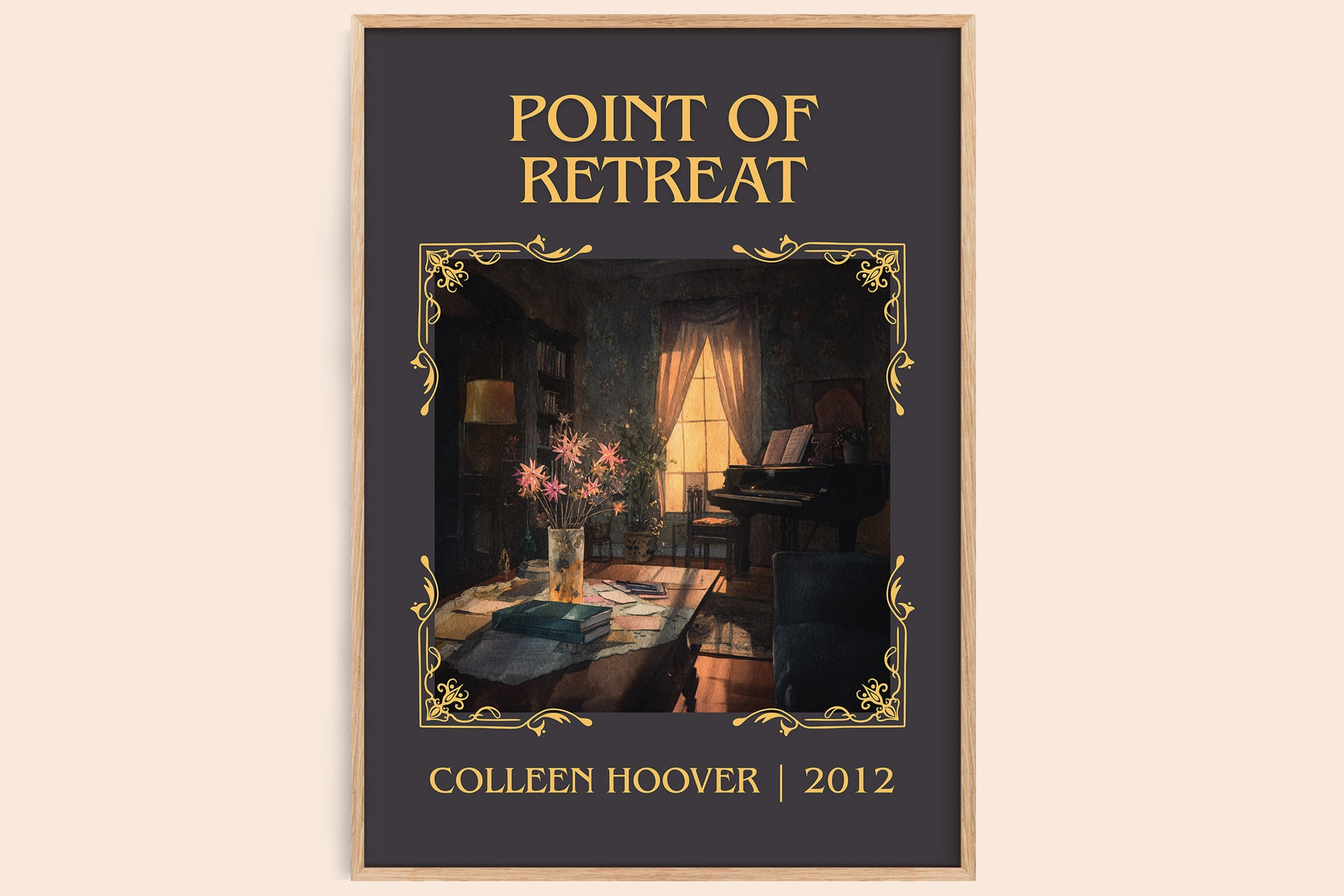 Point Of Retreat classic book art book poster by Colleen Hoover – framed literary art print