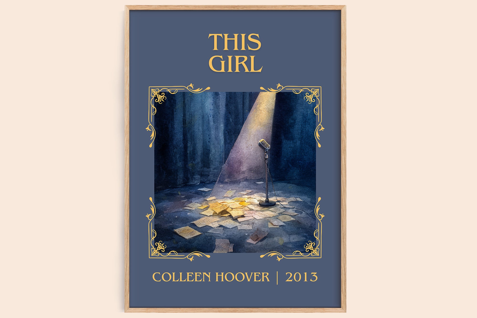 This Girl classic book art book poster by Colleen Hoover – framed literary art print