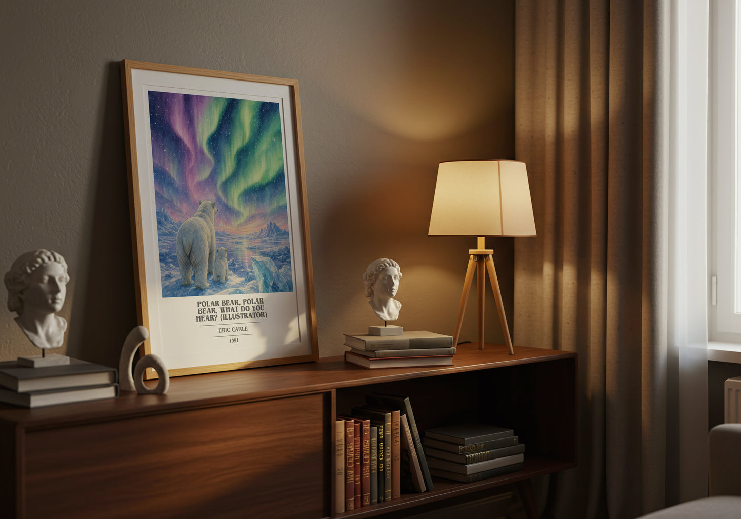 Polar Bear, Polar Bear, What Do You Hear? (Illustrator) book cover book poster framed on wall – childrens wall art